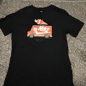 Nike Black Short-Sleeve Tee with Orange Truck Graphic
